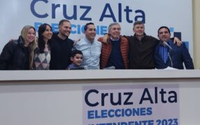 Martín Gill, Daniel Passerini y Carlos Massei festejaron junto a Agustín Gonzalez en Cruz Alta
