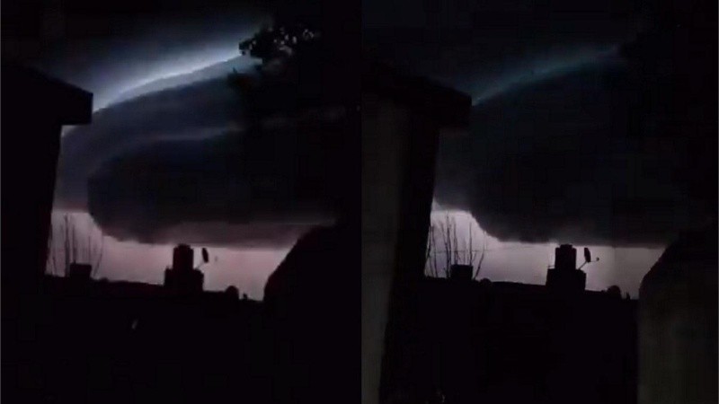 la impactante "nube-ovni" en el cielo cordobés. (captura de video)